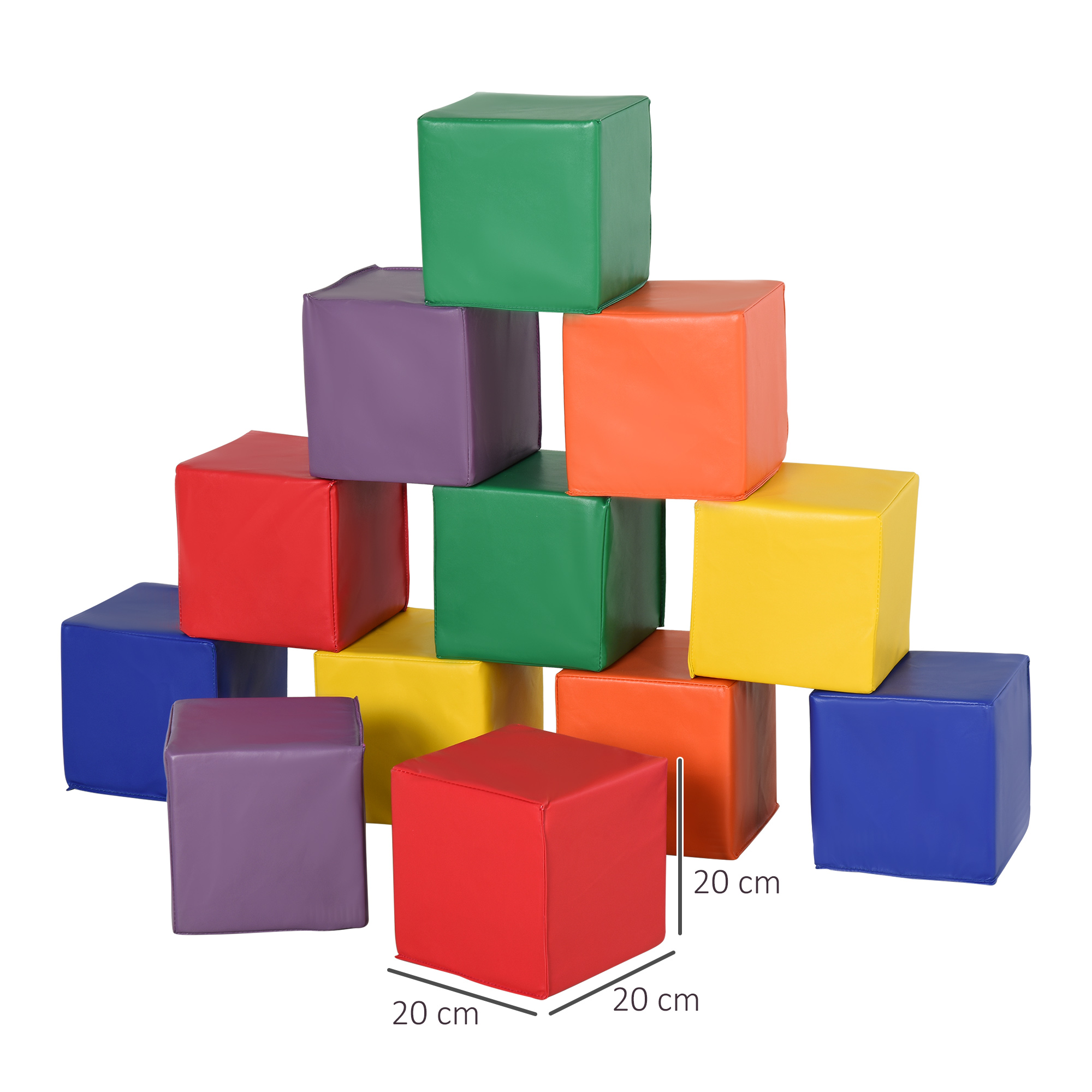 HOMCOM 12 Piece Soft Play Foam Blocks Toy Building Stacking Compliant Learning Toys for Toddler Baby Kids Preschool - Image 3