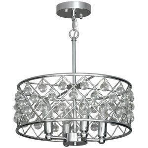 HOMCOM 51 Crystallite Four-Bulb Chandelier - Silver-Tone