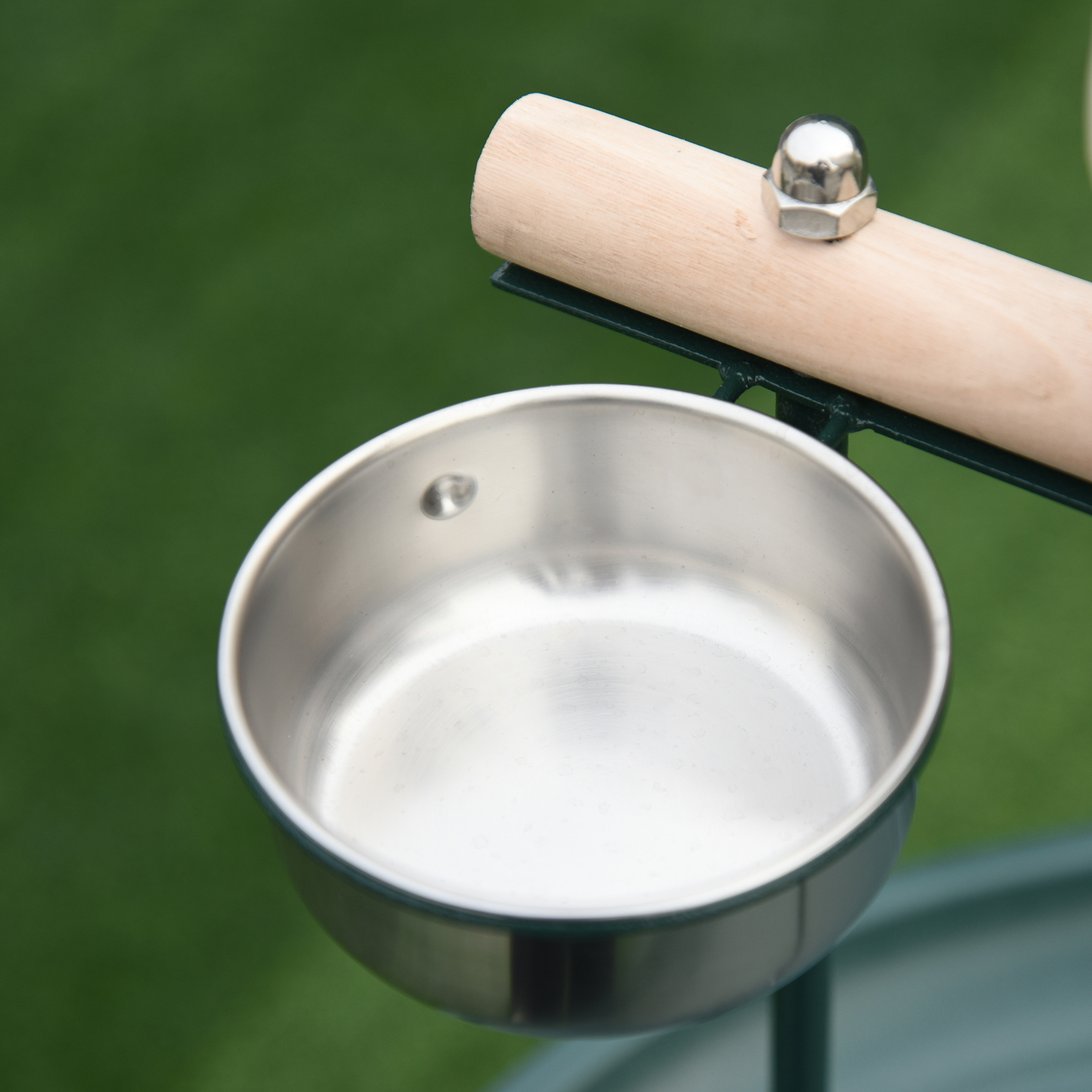 PawHut Bird Perch Stand with Four Wheels, Feeding Bowls, for Small, Medium Birds, Green - Image 7